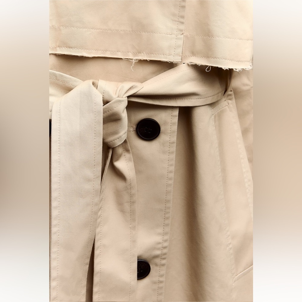 New ZARA Gabardine Trench Coat - Picture 7 of 9